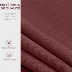 Outsunny Store Banne Manuel Rétractable Aluminium Polyester Imperméabilisé 3,5L X 2,5l M Bordeaux - Rouge 11 Outsunny Store Banne Manuel Rétractable Aluminium Polyester Imperméabilisé 3,5L X 2,5l M Bordeaux - Rouge -Pergola Soldes 52476534 5