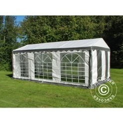 DANCOVER Tente De Réception PLUS 4x6m PE, Gris/Blanc - Blanc / Gris -Pergola Soldes 52664750 4