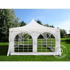 DANCOVER Tente De Réception Pagoda 4x4m, Blanc - Blanc 9 DANCOVER Tente De Réception Pagoda 4x4m, Blanc - Blanc -Pergola Soldes 52664779 3