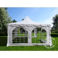 DANCOVER Tente De Réception Pagoda 4x4m, Blanc - Blanc 10 DANCOVER Tente De Réception Pagoda 4x4m, Blanc - Blanc -Pergola Soldes 52664779 4
