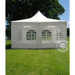 DANCOVER Tente De Réception Pagoda 4x4m, Blanc - Blanc 11 DANCOVER Tente De Réception Pagoda 4x4m, Blanc - Blanc -Pergola Soldes 52664779 5