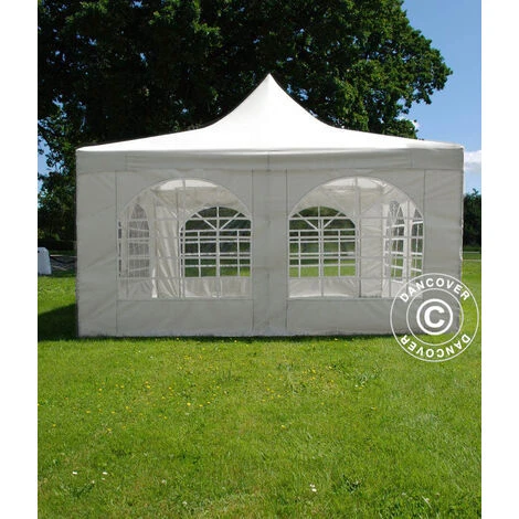 DANCOVER Tente De Réception Pagoda 4x4m, Blanc - Blanc 7 DANCOVER Tente De Réception Pagoda 4x4m, Blanc - Blanc – Image 5