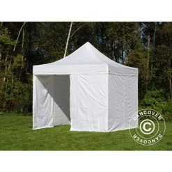 DANCOVER Tente Pliante Chapiteau Pliable Tonnelle Pliante Barnum Pliant FleXtents Basic V.2, 4x4m Blanc, Avec 4 Cotés - Blanc -Pergola Soldes 52664876 3