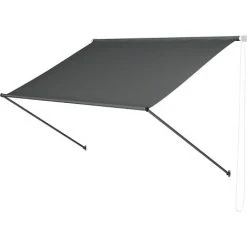 AICOK Store Banne Manuel 300 X 120 Cm, Auvent Retractable Exterieur Résistant Aux UV Et Aux Intempéries, Hauteur Et Inclinaison Réglable, Protection Solaire Et Pluie, Pour Jardin Rerrasse, Gris