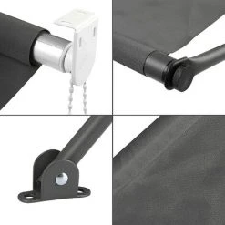 AICOK Store Banne Manuel 300 X 120 Cm, Auvent Retractable Exterieur Résistant Aux UV Et Aux Intempéries, Hauteur Et Inclinaison Réglable, Protection Solaire Et Pluie, Pour Jardin Rerrasse, Gris -Pergola Soldes 52668286 3