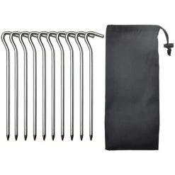 LIFCAUSAL Lot De 10 Clous D'extérieur Avec Crochet Pour Piquets De Tente De Camping En Alliage D'aluminium 180 Mm