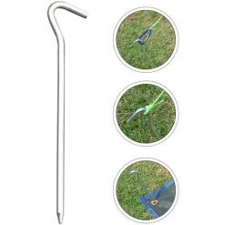 LIFCAUSAL Lot De 10 Clous D'extérieur Avec Crochet Pour Piquets De Tente De Camping En Alliage D'aluminium 180 Mm -Pergola Soldes 52728430 4