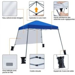 Yaheetech Tonnelle De Jardin Avec Paroi Latérale 3 X 3 M Tente Barnum Pavillon Pliant Imperméable Protection UV 50+ Avec Sacs De Sable Et Transport Pour Camping Fêtes Festivals Voyages Blanc -Pergola Soldes 53056548 4