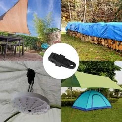 MODOU 12 Set De Pince à Bâche Avec Mousqueton D Noir Pour Fixer Bache Tente Toile Prélart à Piscine Montagne Clip Attache Convient Au Camping Pique-Nique Accassoires De Tente Extérieur -Pergola Soldes 53060545 5