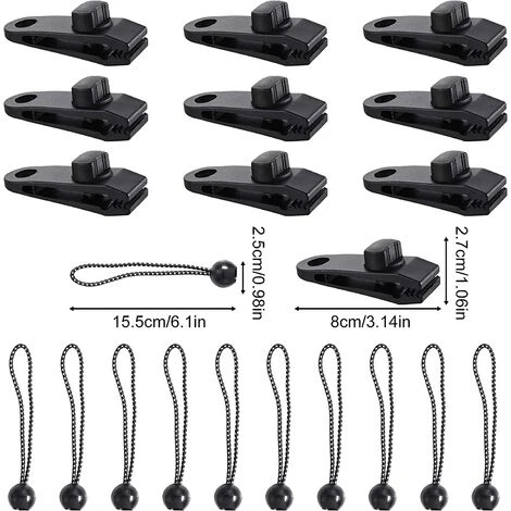 TINOR Clip De Bâche Tente, 20 Pièces Pince Bâche, Clips De Tente, Clips De Bâche Résistants, Tarp Clip Auvents, Clips De Tente De Bouche De Crocodile Pour Tentes, BâChes, Auvents, Caravanes (20pcs) 4 TINOR Clip De Bâche Tente, 20 Pièces Pince Bâche, Clips De Tente, Clips De Bâche Résistants, Tarp Clip Auvents, Clips De Tente De Bouche De Crocodile Pour Tentes, BâChes, Auvents, Caravanes (20pcs) â Image 2