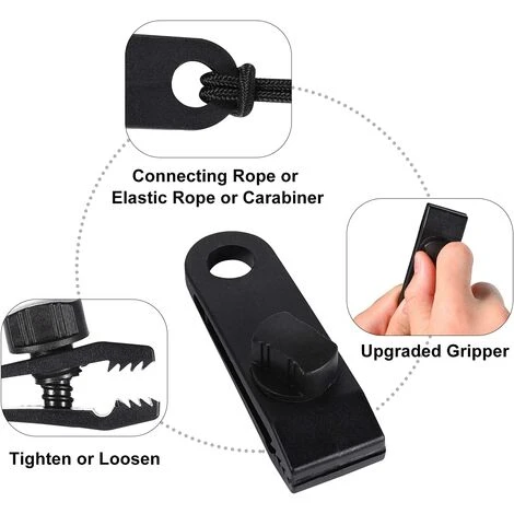 TINOR Clip De Bâche Tente, 20 Pièces Pince Bâche, Clips De Tente, Clips De Bâche Résistants, Tarp Clip Auvents, Clips De Tente De Bouche De Crocodile Pour Tentes, BâChes, Auvents, Caravanes (20pcs) 5 TINOR Clip De Bâche Tente, 20 Pièces Pince Bâche, Clips De Tente, Clips De Bâche Résistants, Tarp Clip Auvents, Clips De Tente De Bouche De Crocodile Pour Tentes, BâChes, Auvents, Caravanes (20pcs) â Image 3
