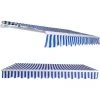 Hengda Store Banne Manuel Store Extérieur Auvent Balcon Articulé Protection Solaire Anti-UV Terrasse Jardin Bleu Blanc 250 X 200 Cm - Bleu -Pergola Soldes 53416575 1