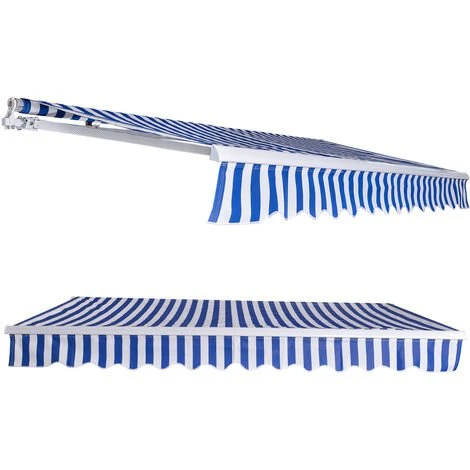 Hengda Store Banne Manuel Store Extérieur Auvent Balcon Articulé Protection Solaire Anti-UV Terrasse Jardin Bleu Blanc 250 X 200 Cm - Bleu 3 Hengda Store Banne Manuel Store Extérieur Auvent Balcon Articulé Protection Solaire Anti-UV Terrasse Jardin Bleu Blanc 250 X 200 Cm - Bleu