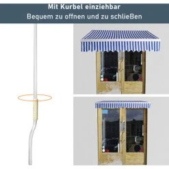 Hengda Store Banne Manuel Store Extérieur Auvent Balcon Articulé Protection Solaire Anti-UV Terrasse Jardin Bleu Blanc 250 X 200 Cm - Bleu 11 Hengda Store Banne Manuel Store Extérieur Auvent Balcon Articulé Protection Solaire Anti-UV Terrasse Jardin Bleu Blanc 250 X 200 Cm - Bleu -Pergola Soldes 53416575 5