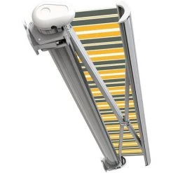 SUNNY INCH ® Store Banne Extérieur Coffre Intégral Motorisé Et Manuel Pour Terrasse - Gris Jaune - Longueur 2.5 M Et Largeur 2 M - Gris Jaune -Pergola Soldes 53433419 3