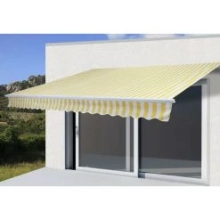 Toile De Rechange Pour Store HHG-602, Store à Bras Articulé Toile De Rechange 3x2,5m ~ Polyester Jaune-blanc 11 Toile De Rechange Pour Store HHG-602, Store à Bras Articulé Toile De Rechange 3x2,5m ~ Polyester Jaune-blanc -Pergola Soldes 53476999 5