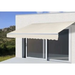 HHG Toile De Rechange Pour Store T792, Store à Bras Articulé Toile De Rechange 5x3m ~ Acrylique Crème -Pergola Soldes 53477022 5