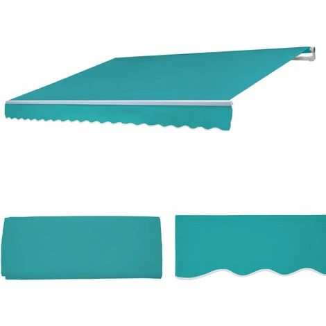 HHG Toile De Rechange Pour Store T791, Store à Bras Articulés Toile De Rechange 4,5x3m ~ Turquoise 4 HHG Toile De Rechange Pour Store T791, Store à Bras Articulés Toile De Rechange 4,5x3m ~ Turquoise – Image 2