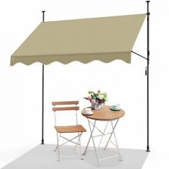 VOUNOT Auvent Retractable Manuel Sans Percage 250cm Beige
