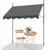 VOUNOT Auvent Retractable Manuel Sans Percage 300cm Gris 1 VOUNOT Auvent Retractable Manuel Sans Percage 300cm Gris -Pergola Soldes 53565136 1