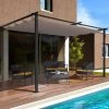 IDMARKET Pergola Adossée ALIA 3x4 M Toit Rétractable Taupe -Pergola Soldes 53578470 1
