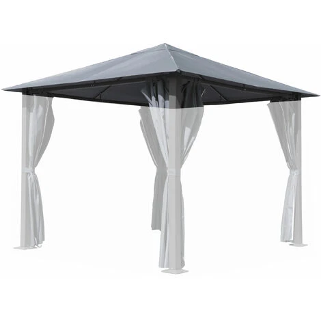 Quick-Star Toit De Remplacement Approprié Pour Les Pavillons Dans La Mesure De 3x3 Mètres Gris 3 Quick-Star Toit De Remplacement Approprié Pour Les Pavillons Dans La Mesure De 3x3 Mètres Gris