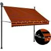 LITZEE Auvent Manuel Rétractable Avec LED 200 Cm Orange Et Marron # 1 LITZEE Auvent Manuel Rétractable Avec LED 200 Cm Orange Et Marron # -Pergola Soldes 53658830 1