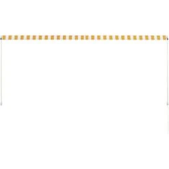 LITZEE Auvent Rétractable 300x150 Cm Jaune Et Blanc # -Pergola Soldes 53659144 5