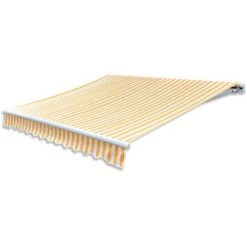 LITZEE Toile D'auvent Orange Et Blanc 450x300 Cm # 8 LITZEE Toile D'auvent Orange Et Blanc 450x300 Cm # -Pergola Soldes 53659401 3