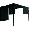CAESAROO Pavillon Pergola 4x3 M En Métal Peint Noir Avec Auvents Latéraux | Metallo -Pergola Soldes 53766754 1