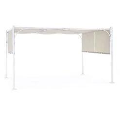 CAESAROO Tonnelle Pergola 4x3 M Panama Avec Structure En Acier Blanc Mat | Acier