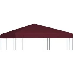 LANGRAY Toile Supérieure De Gazebo 310 G/m² 3x3 M Bordeaux Maison & Jardin