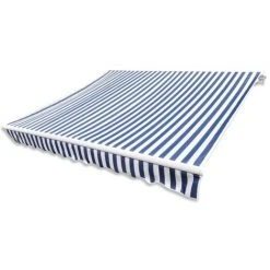 LANGRAY Toile D'auvent Bleu Et Blanc 450x300 Cm Maison & Jardin -Pergola Soldes 53828686 2
