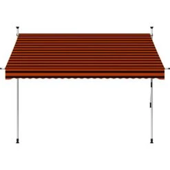 LANGRAY Auvent Manuel Rétractable 250 Cm Orange Et Marron Maison & Jardin -Pergola Soldes 53828728 5