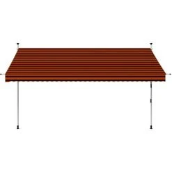 LANGRAY Auvent Manuel Rétractable 350 Cm Orange Et Marron Maison & Jardin -Pergola Soldes 53828729 5