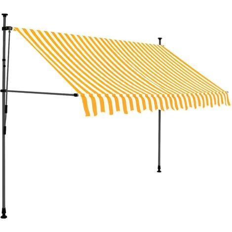 LANGRAY Auvent Manuel Rétractable Avec LED 250 Cm Blanc Et Orange Maison & Jardin 7 LANGRAY Auvent Manuel Rétractable Avec LED 250 Cm Blanc Et Orange Maison & Jardin – Image 5