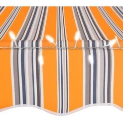 LANGRAY Auvent Manuel Rétractable Avec LED 300 Cm Jaune Et Bleu Maison & Jardin -Pergola Soldes 53828737 2