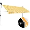 LANGRAY Auvent Manuel Rétractable Avec LED 350 Cm Blanc Et Orange Maison & Jardin -Pergola Soldes 53828743 1