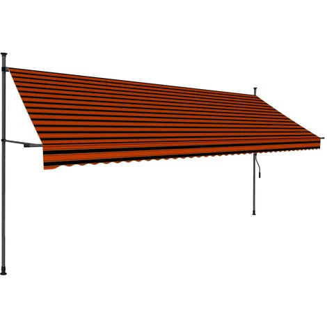 LANGRAY Auvent Manuel Rétractable Avec LED 400 Cm Orange Et Marron Maison & Jardin 7 LANGRAY Auvent Manuel Rétractable Avec LED 400 Cm Orange Et Marron Maison & Jardin – Image 5