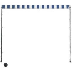 LANGRAY Auvent Rétractable Avec LED 250x150 Cm Bleu Et Blanc Maison & Jardin 10 LANGRAY Auvent Rétractable Avec LED 250x150 Cm Bleu Et Blanc Maison & Jardin -Pergola Soldes 53828760 4