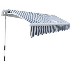 LANGRAY Auvent Pliable Manuel 300 Cm Bleu/blanc Maison & Jardin -Pergola Soldes 53828782 3