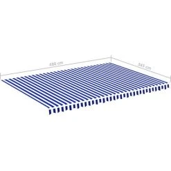 LANGRAY Tissu De Remplacement Pour Auvent Bleu Et Blanc 5x3,5 M Maison & Jardin 10 LANGRAY Tissu De Remplacement Pour Auvent Bleu Et Blanc 5x3,5 M Maison & Jardin -Pergola Soldes 53828802 4