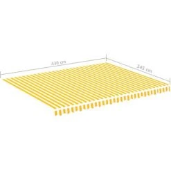 LANGRAY Tissu De Remplacement Pour Auvent Jaune Et Blanc 4,5x3,5 M Maison & Jardin -Pergola Soldes 53828806 4