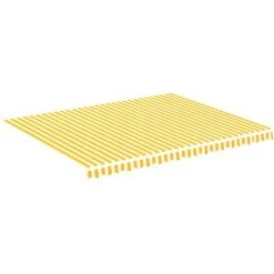 LANGRAY Tissu De Remplacement Pour Auvent Jaune Et Blanc 4,5x3,5 M Maison & Jardin -Pergola Soldes 53828806 5