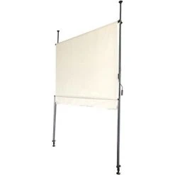 SVITA Marquise à Pince 200x150cm Marquise De Balcon Protection Solaire Marquise Beige Crème