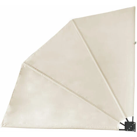 SVITA Éventail De Balcon Pliable Protection Visuelle Balcon 160x160cm Montage Mural Beige 3 SVITA Éventail De Balcon Pliable Protection Visuelle Balcon 160x160cm Montage Mural Beige