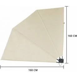 SVITA Éventail De Balcon Pliable Protection Visuelle Balcon 160x160cm Montage Mural Beige 9 SVITA Éventail De Balcon Pliable Protection Visuelle Balcon 160x160cm Montage Mural Beige -Pergola Soldes 53853052 3
