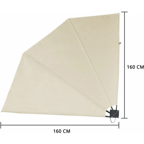 SVITA Éventail De Balcon Pliable Protection Visuelle Balcon 160x160cm Montage Mural Beige 5 SVITA Éventail De Balcon Pliable Protection Visuelle Balcon 160x160cm Montage Mural Beige – Image 3