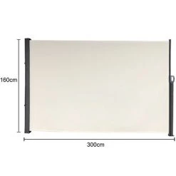 SVITA Store Latéral Store à Enroulement Parasol Balcon Terrasse Beige 160x300 -Pergola Soldes 53853080 4