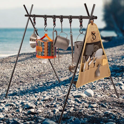 LIFCAUSAL Tente Extérieure Camping En Aluminium Portable Trépied étagère Pliante Touriste étendoir Camping Cintre 7 LIFCAUSAL Tente Extérieure Camping En Aluminium Portable Trépied étagère Pliante Touriste étendoir Camping Cintre – Image 5